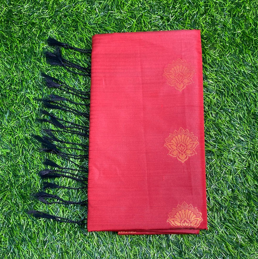 Kanjivaram Tissue Border Soft Silk Sarees (Maroon and Sea Green Colour)