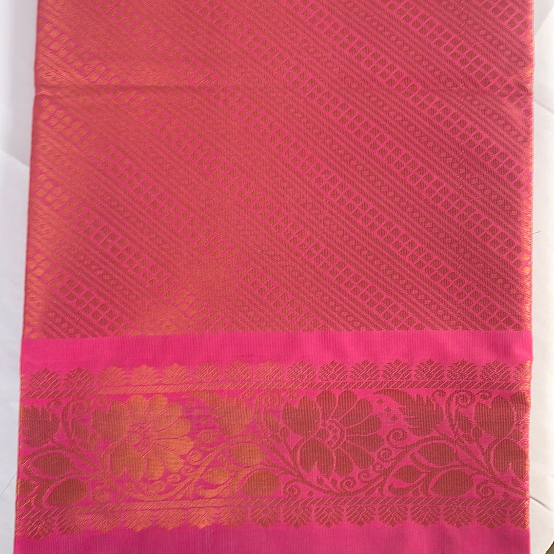 Kanjivaram Tissue Border Soft Silk Sarees (Light Blue and Pink)
