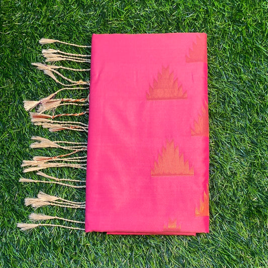Kanjivaram Tissue Border Soft Silk Sarees (Baby Pink and Purple Colour)