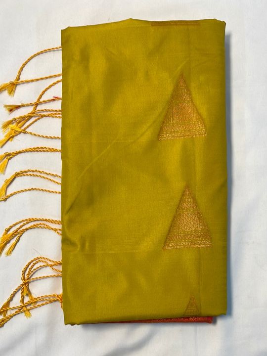 Kanjivaram Tissue Border Soft Silk Sarees (Yellow and Orange Colour)
