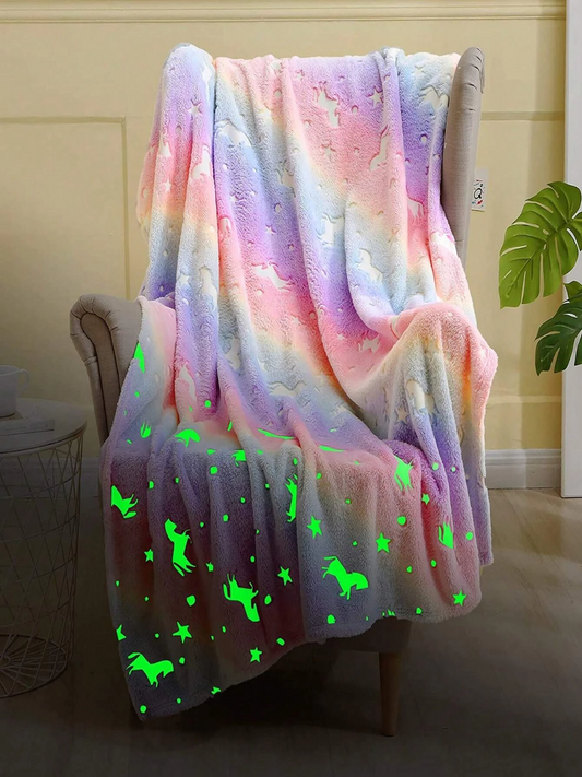 Glow in The Dark Blanket - Unicorn Gifts for Toddler, Kids & Teen | 200cm x 152cm |Queen Size