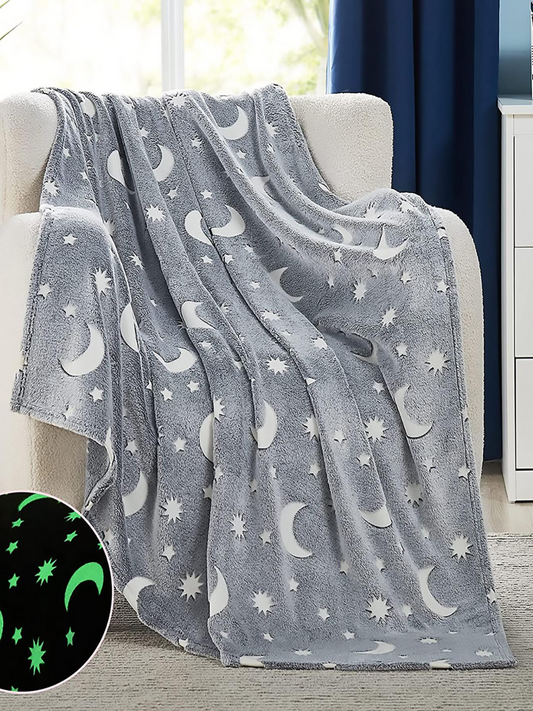 Glow in The Dark Blanket - Stars and Moon Gifts for Toddler, Kids & Teen | 200cm x 152cm |Queen Size