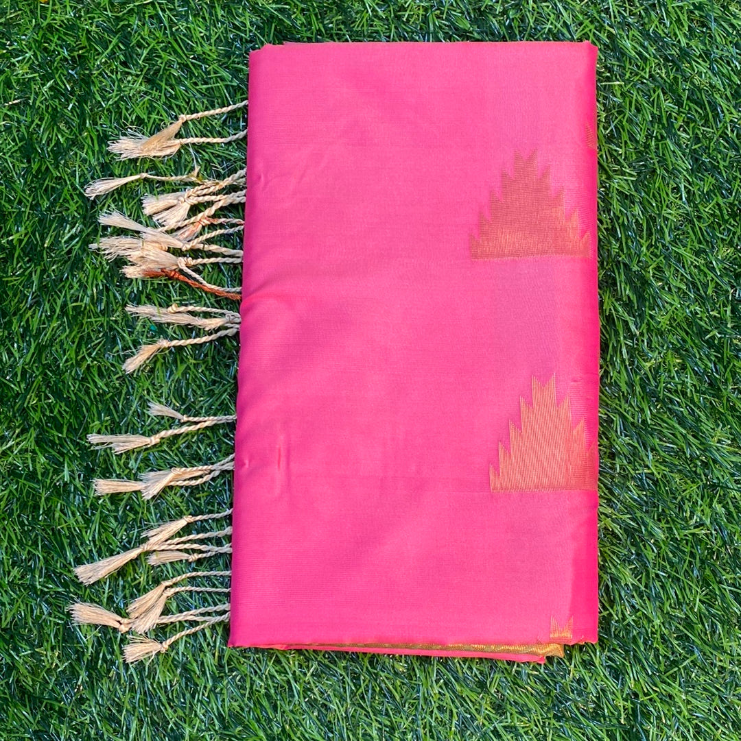Kanjivaram Tissue Border Soft Silk Sarees (Baby Pink and Sea Green Colour)