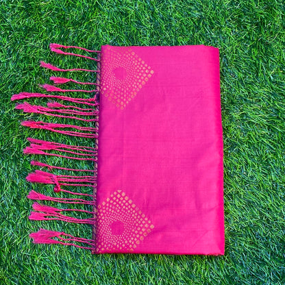 Kanjivaram Tissue Border Soft Silk Sarees (Pink and Magenta Colour)
