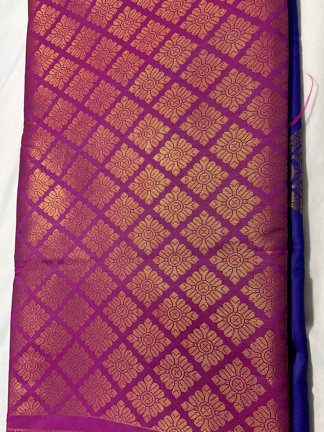 Kanjivaram Tissue Border Soft Silk Sarees (Royal Blue and Pink Colour)
