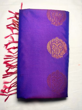 Kanjivaram Tissue Border Soft Silk Sarees (Purple and Baby Pink Colour)