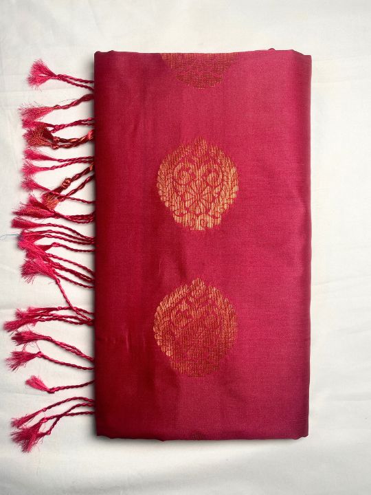 Kanjivaram Tissue Border Soft Silk Sarees (Maroon and Sea Green Colour)