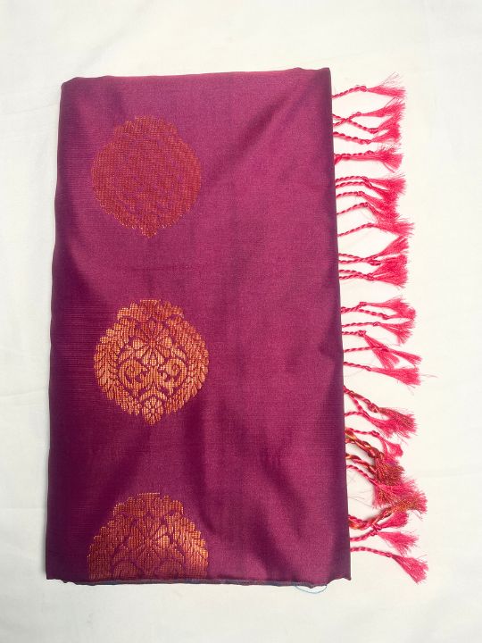 Kanjivaram Tissue Border Soft Silk Sarees (Purple and Grey  Colour)