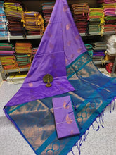 Kanjivaram Tissue Border Soft Silk Sarees (Light Purple and Green)