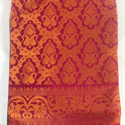 Kanjivaram Tissue Border Soft Silk Sarees (Grey with Red)