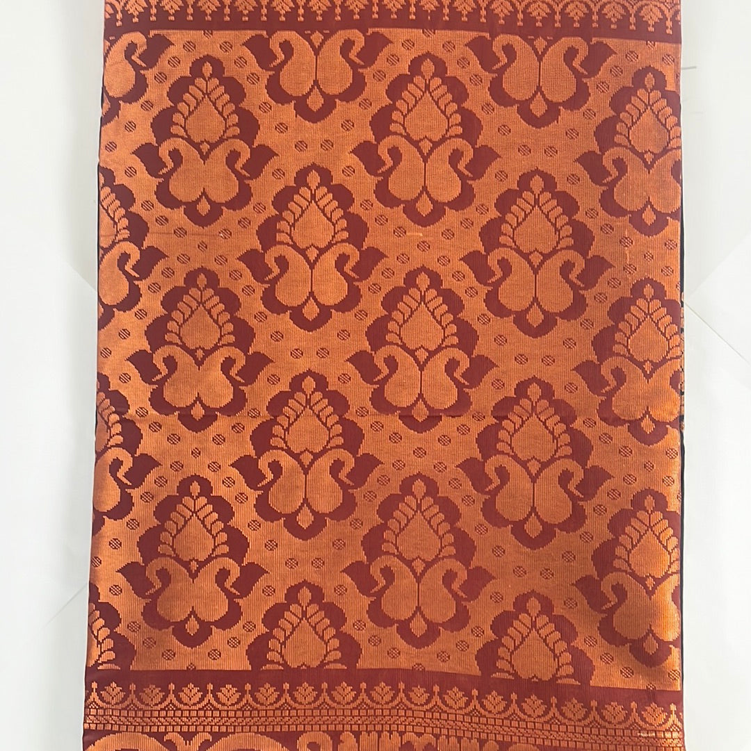 Kanjivaram Tissue Border Soft Silk Sarees (Blue and Red Color)