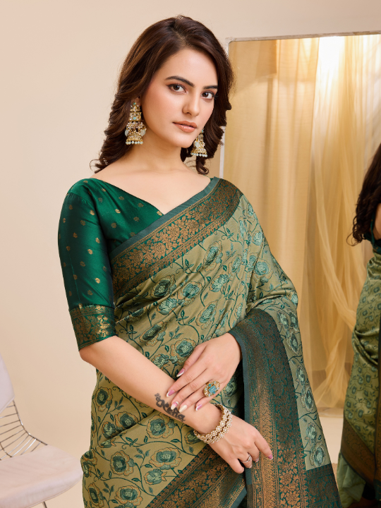 Banarasi Soft Silk Saree (Green)